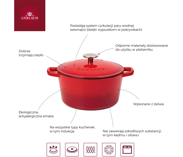GERLACH Garnek żeliwny Natur Iron - 21cm - 1416204 - zdjęcie 5